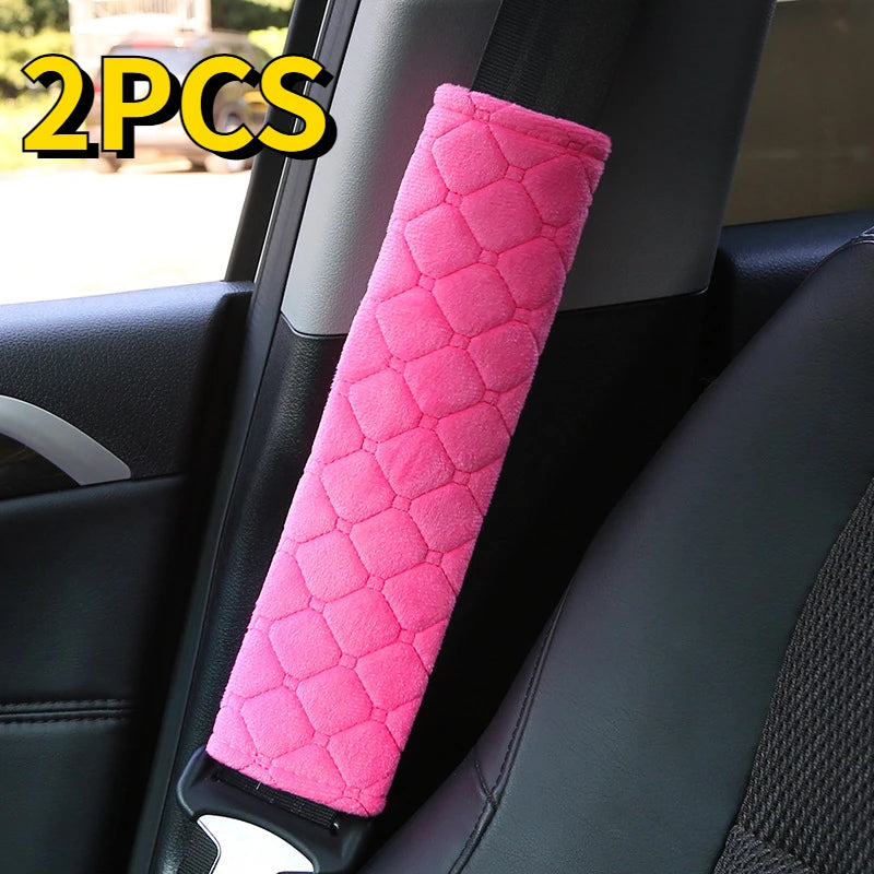 2PCS Universal Plush Car Seat Belt Covers